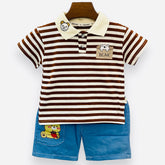 2PC Bear Suit Brown Stripes